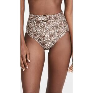 Faithfull The Brand Lavande High-Waist Bikini Bottoms - S Leopard